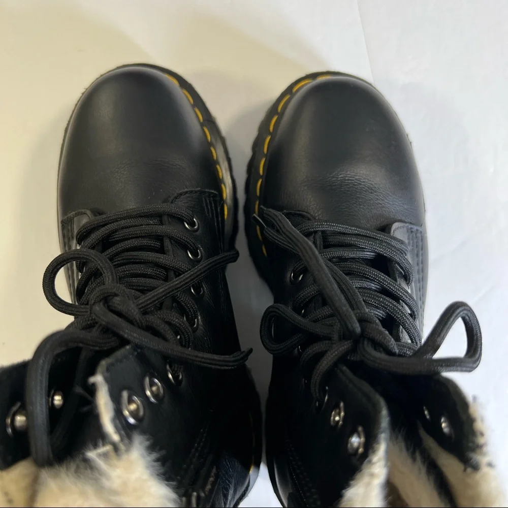 Dr. Marten Jadon Faux Fur Lined Leather Platform Boot  Sz 5 - Picture 6 of 13